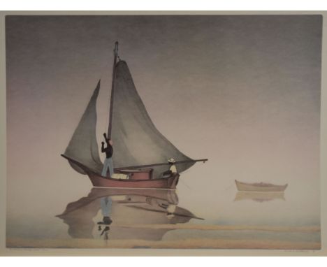 Buell Whitehead (Florida, 1919 - 1993) "William Henry's Boat" Lithograph. Pencil signed and titled in lower margin. Numbered 