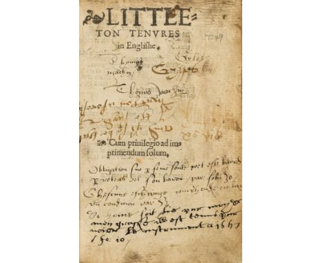 Law.- Littleton (Thomas) Littleton Tenures in Englishe, black letter, title and final ff. soiled, occasional light marginal s