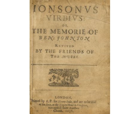 Jonson (Ben).- Jonsonus Virbius: or, The memorie of Ben Johnson revived by the friends of the Muses, [edited by Bishop Brian 