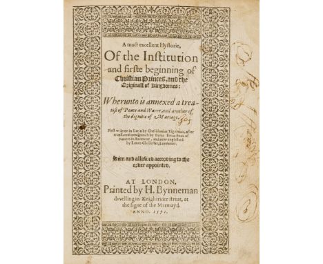 [Boaistuau (Pierre)], "Chelidonius Tigurinus". A most excellent Hystorie, Of the Institution and firste beginning of Christia