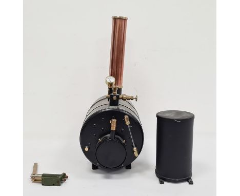 Stuart boiler and water tank (from a steam engine) Condition Reportits 26 cm long, 40.5 cm high up to the top of the pipe, 25