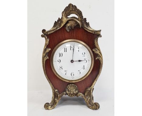 Richard &amp; Co, Paris early 19th century kingwood and ormolu mounted mantel timepiece in cartouche shaped arched top case w