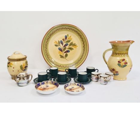 Habitat set of six coffee cans and saucers 'Ripple' pattern, small quantity of Noritake, other Japanese porcelain and three p