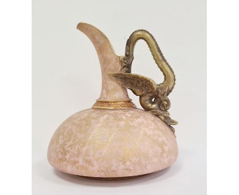 Royal Worcester pale pink ground ewer, printed puce marks, pattern number 1048, printed date code for 1887, impressed X11, wi