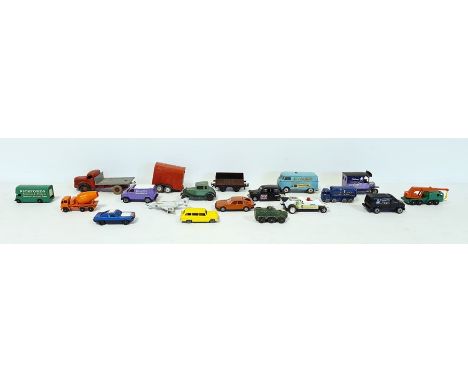 Small quantity of diecast vehicles to include Corgi, Matchbox, Dinky, a Corgi Toblerone van, a boxed London taxi, various tru