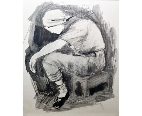 Gillean WhitakerWatercolour sketch"Of Her Sister Mavis Newsham Later Hartwell at Manor Farm, Eastcombe', unsigned, marked ver
