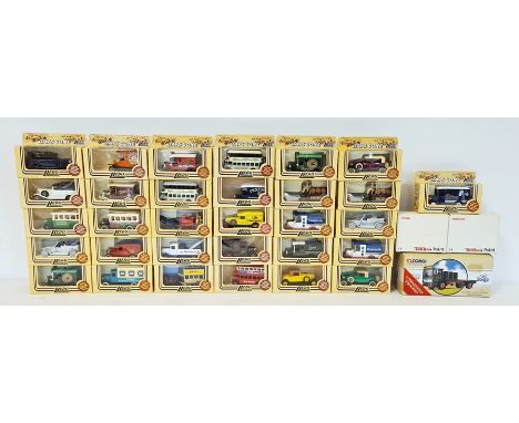 Various models of Days Gone vehicles, boxed, a Corgi Classics AEC four-wheel flatbed with barrels, a Tonka spitfire and a Ton