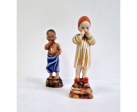 Two Royal Worcester figures from 'The Children of the World' series by F G Doughty, comprising 'Egypt', printed black marks, 