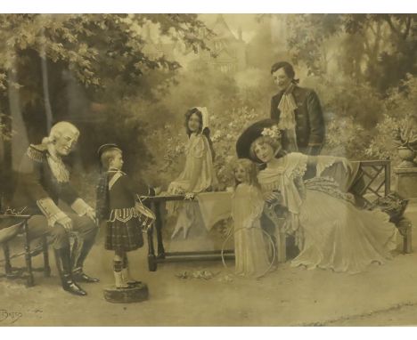 Fred Davenport Bates (1867-1930); monochrome lithograph, A Chip Off The Old Block, 68 x 49 cm. Not available for in-house P&a