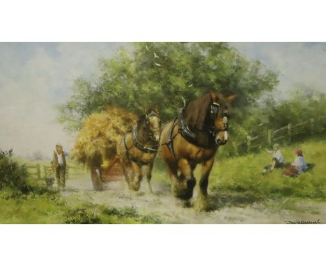 David Shepherd OBE, colour lithograph, The Last Load Of Summer, 40 x 26 cm, signed in pencil. Not available for in-house P&am