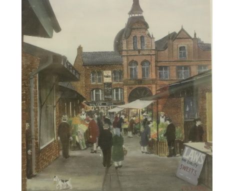 Tom Dodson (20th century); limited edition print, Market Day, 28 x 40 cm, signed in pencil. Some foxing throughout. Not avail