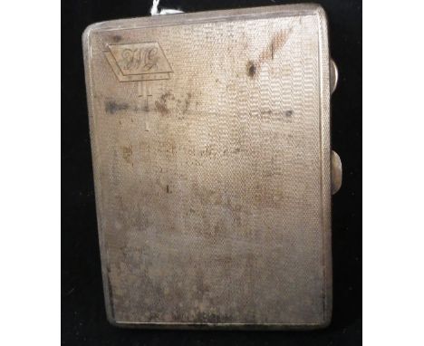 A SILVER CIGARETTE CASE with engine turned decoration, approx 5.50oz