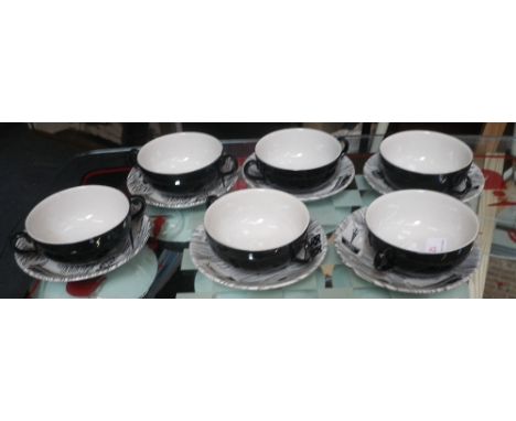 SIX RIDGWAY 'HOMEMAKER' SOUP BOWLS AND SAUCERS