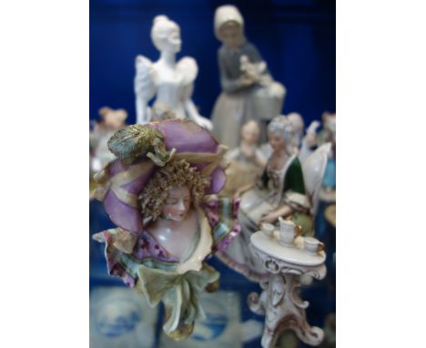 A LLADRO GLAZED PORCELAIN FIGURE, modelled in the form of a young girl feeding ducks, and a collection of English and Contine