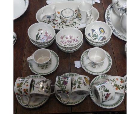A COLLECTION OF PORTMEIRION BOTANIC GARDEN CERAMICS, including tea cups and saucers and bowls
