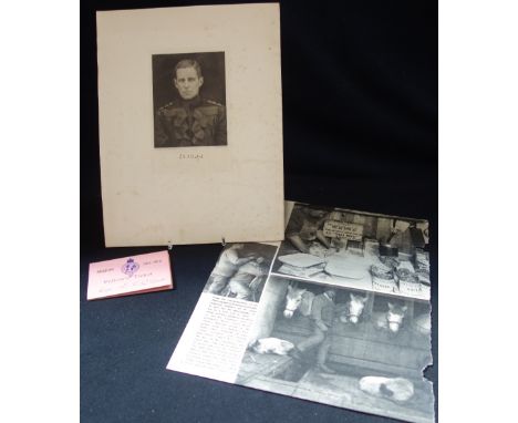 CAPTAIN L E G OATES: A signed photograph of Captain L E G Oates, together with a Royal Geographical Society Fellows ticket fo