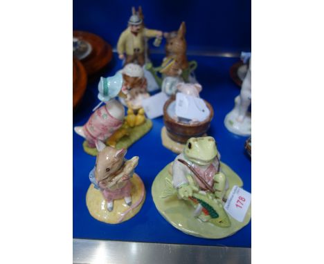A COLLECTION OF BESWICK BEATRIX POTTERS CERAMIC FIGURES, including Jemima and her Ducklings, Jeremy Fisher catches a fish, To