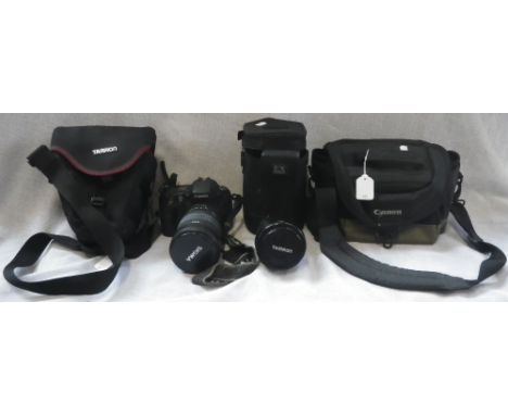 AN EOS CANON 10D CAMERA with Sigma lens and case,  a Tamron 28/300mm lens and Canon bag