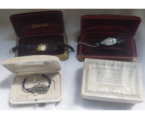 ANCRE: AN 18CT GOLD CASE LADY'S WRISTWATCH with manual wind movement, the gold dial with gold hands and black Arabic numerals