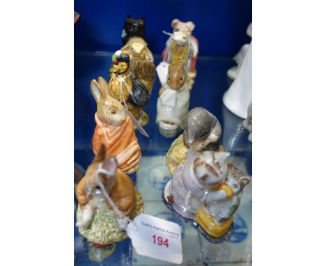 A COLLECTION OF BESWICK BEATRIX POTTER CERAMIC FIGURES, (10)