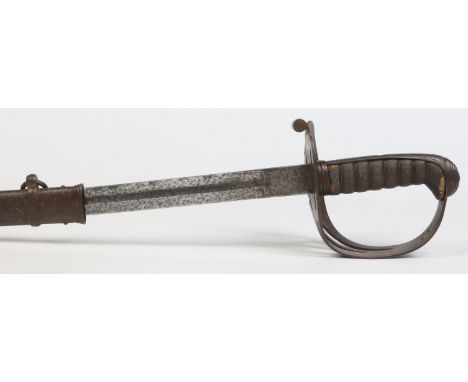 An 1827 pattern officers infantry sword in metal scabbard and with shagreen grip. With etched fullered blade inscribed, 10th 