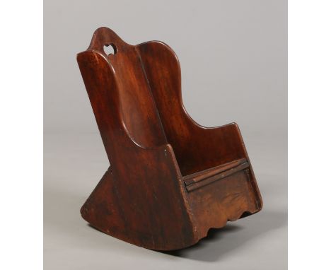 A Georgian mahogany childs rocking chair / commode, 59cm.