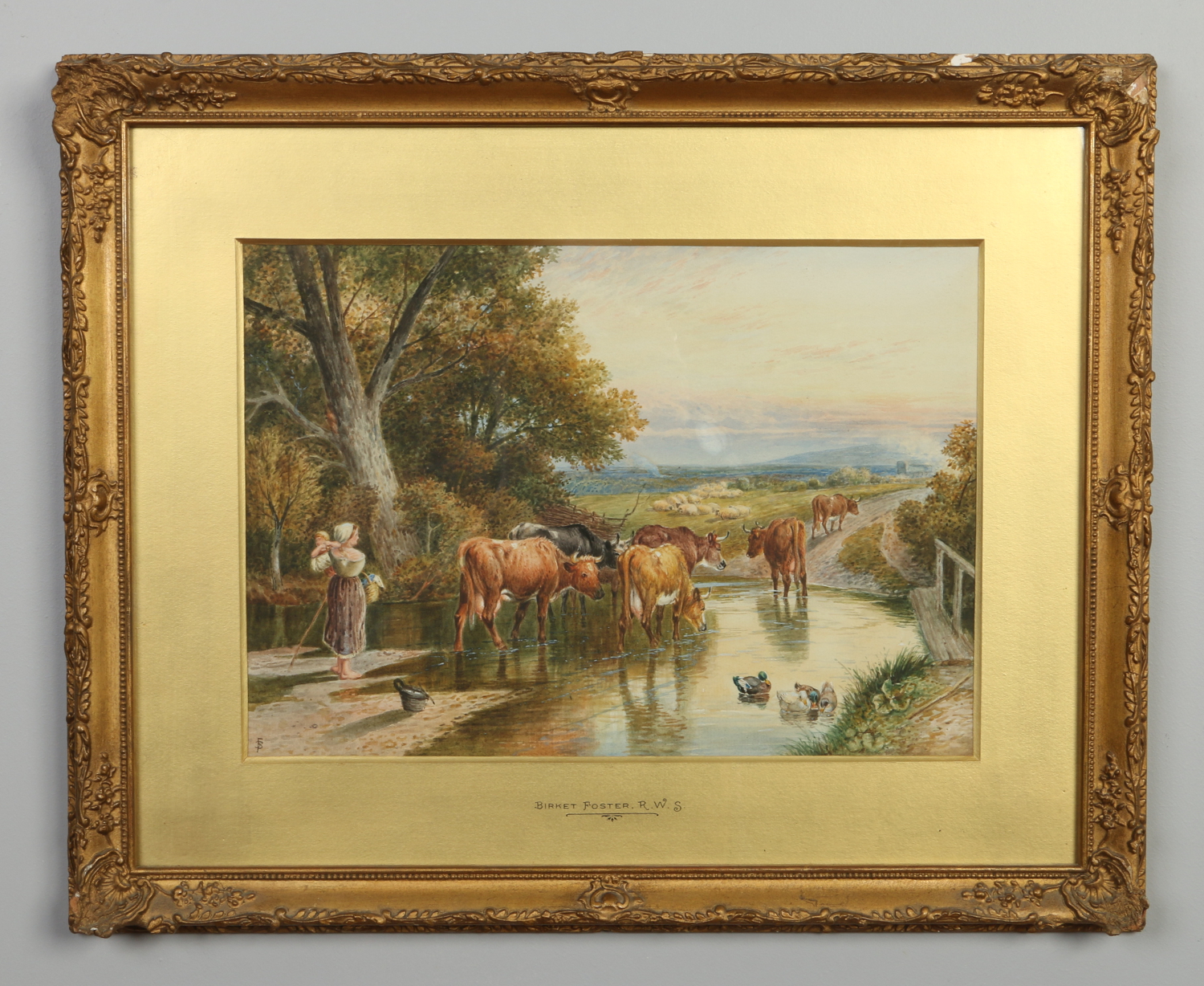 Myles Birket Foster R. W. S. (18251899). A gilt framed watercolour