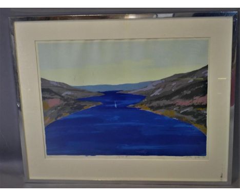 Contemporary Norwegian artist, View of fjord, screenprint on wove paper, signed, titled Fjord III' and dated 1978, Framed and