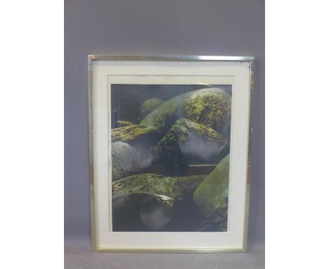 Contemporary Norwegian artist, Rocks, screenprint on wove paper, signed, titled and dated 1976, Framed and glazed, H.85xW.66c