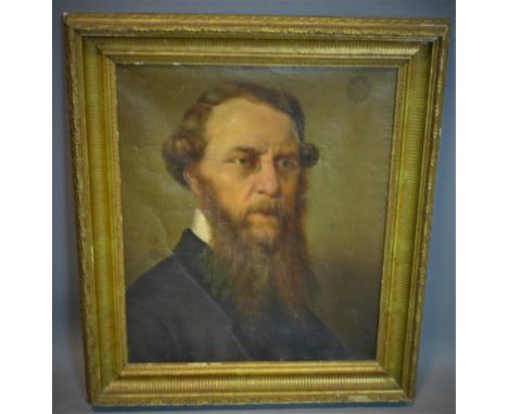19th century British school, Portrait of Captain Napier, 1854, oil on canvas, in giltwood frame, partial label to verso, 46 x
