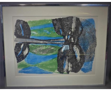 Contemporary Norwegian artist, Abstract composition, screenprint on wove paper, signed, titled and dated 1976, framed and gla