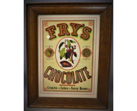 Fry's chocolate advertising poster, C. 1860's, 44 x 34 cm 