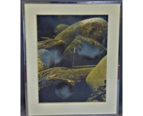 Contemporary Norwegian artist, Rocks, screenprint on wove paper, signed, titled and dated 1976, Framed and glazed, H.85xW.66c