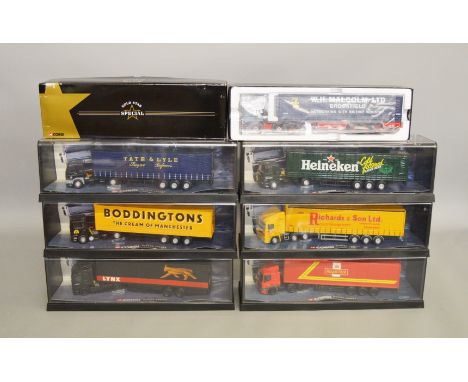 6 boxed Corgi 1:50 scale diecast model trakcs from their 'Modern Trucks' series including ERF based 75001 'Lynx Express', 752