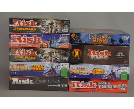 9 Risk games which includes; Halo, Star Wars, Lord Of The Rings etc, mostly new and unopened (9).