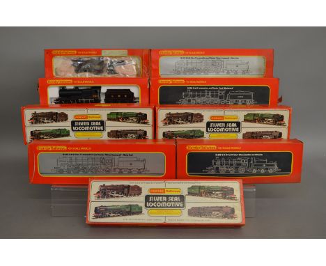 OO Gauge. 9 boxed Hornby Locomotives housed in incorrect, incomplete or poor packaging including R.765 4-6-0 with Tender 'Lor