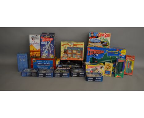 A mixed lot of TV related items including; Thunderbirds Electronic Thunderbird 1, Thunderbirds 2 playset, Robocop OCP Interce
