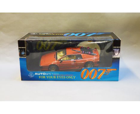 James Bond 007. A boxed Autoart 1:18 scale Lotus Esprit Turbo, issued in 1999, modelled on the vehicle in the film 'For Your 