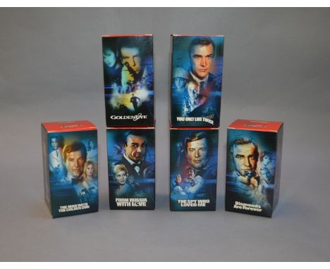 James Bond 007. A complete set of six boxed Corgi Spyguise Icons James Bond limited edition figures, dating from 2002, all nu