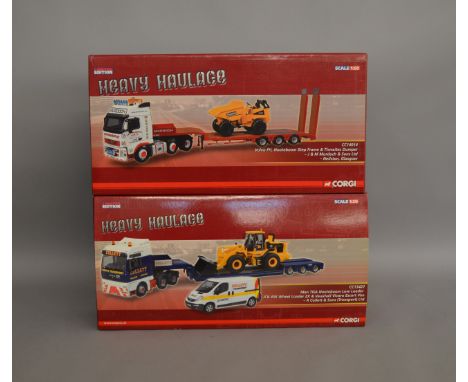 2 Corgi 1:50 scale die-cast truck model sets from the "Heavy Haulage" range; #CC14014, #CC13427 which are both limited editio