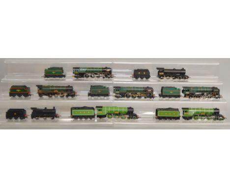 OO Gauge. 8 unboxed Steam Locomotives by Triang/Hornby, including two variants of the LNER&nbsp; 4-6-2 'Flying Scotsman' - in