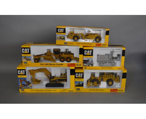 5 Caterpillar die-cast scale boxed models by Norscot, including; Wheel Dozer, 2 - Ton Tractor etc (5).