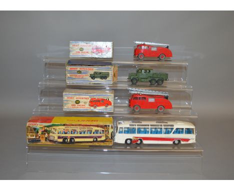 4 boxed Dinky Toys including 2 x 955 Fire Engine both of which appear F/G although one does have a portion of the inner ladde