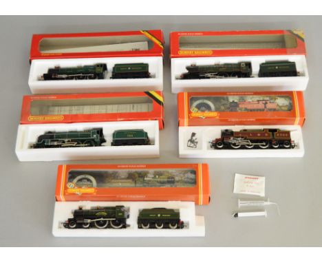 OO Gauge. 5 boxed Hornby Steam Locomotives including R.055 LMS 2-6-4T Class 4P, R.078 GWR 4-6-0 'King Edward I', R.759 GWR Ha