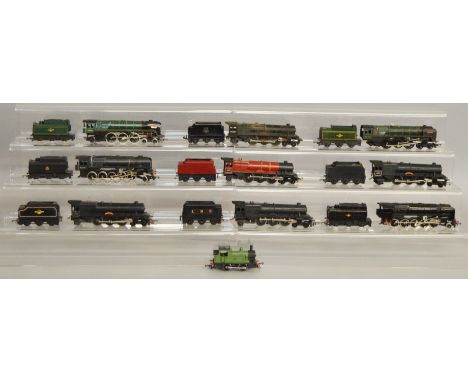 OO Gauge. 10 unboxed Steam Locomotives by Hornby, Tri-ang etc., some with Tenders, including three&nbsp;  4-6-2 locomotives '
