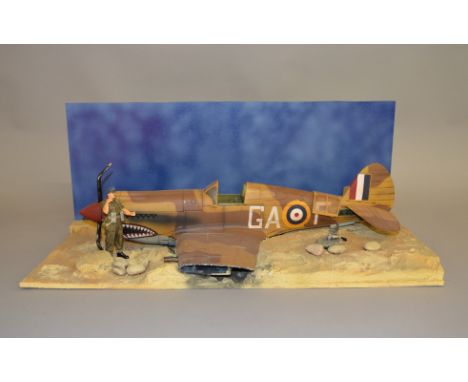 A 1:16 scale Diorama, to some extent, modelled on an actual World War 2 event when a Curtiss aircraft of 112 Squadron Desert 