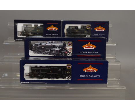 OO Gauge. 4 boxed Bachmann Steam Locomotives including 32-205 8750 Pannier Tank  '9736' BR black E/E&nbsp; 32-357 Standard 4M