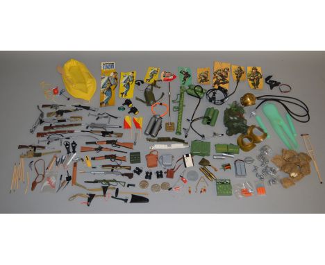 A good quantity of unboxed vintage soldier figure accessories, predominantly for Action Man figures including weapons of vari