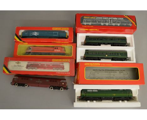 OO Gauge. 4 boxed Hornby Diesel Locomotives including R.751 BR blue Class 37 '37 071', R.352 BR Class 52 Western, R863 Brush 