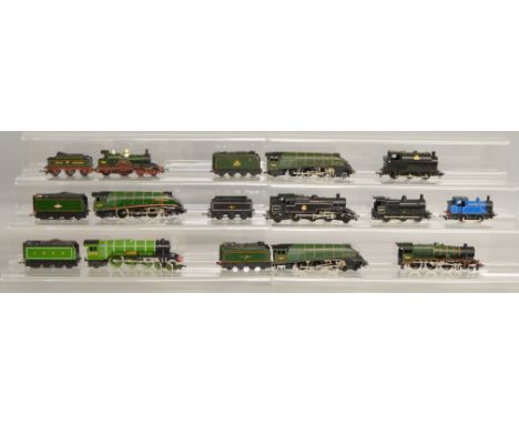 OO Gauge. 10 unboxed Steam Locomotives by Hornby, Tri-ang etc., some with Tenders, includinga Tri-ang R.59 2-6-2 Tank in BR b